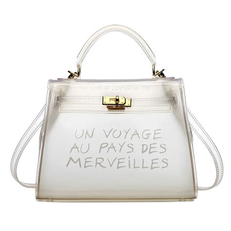 clear hermes inspired bag|Hermes transparent bag.